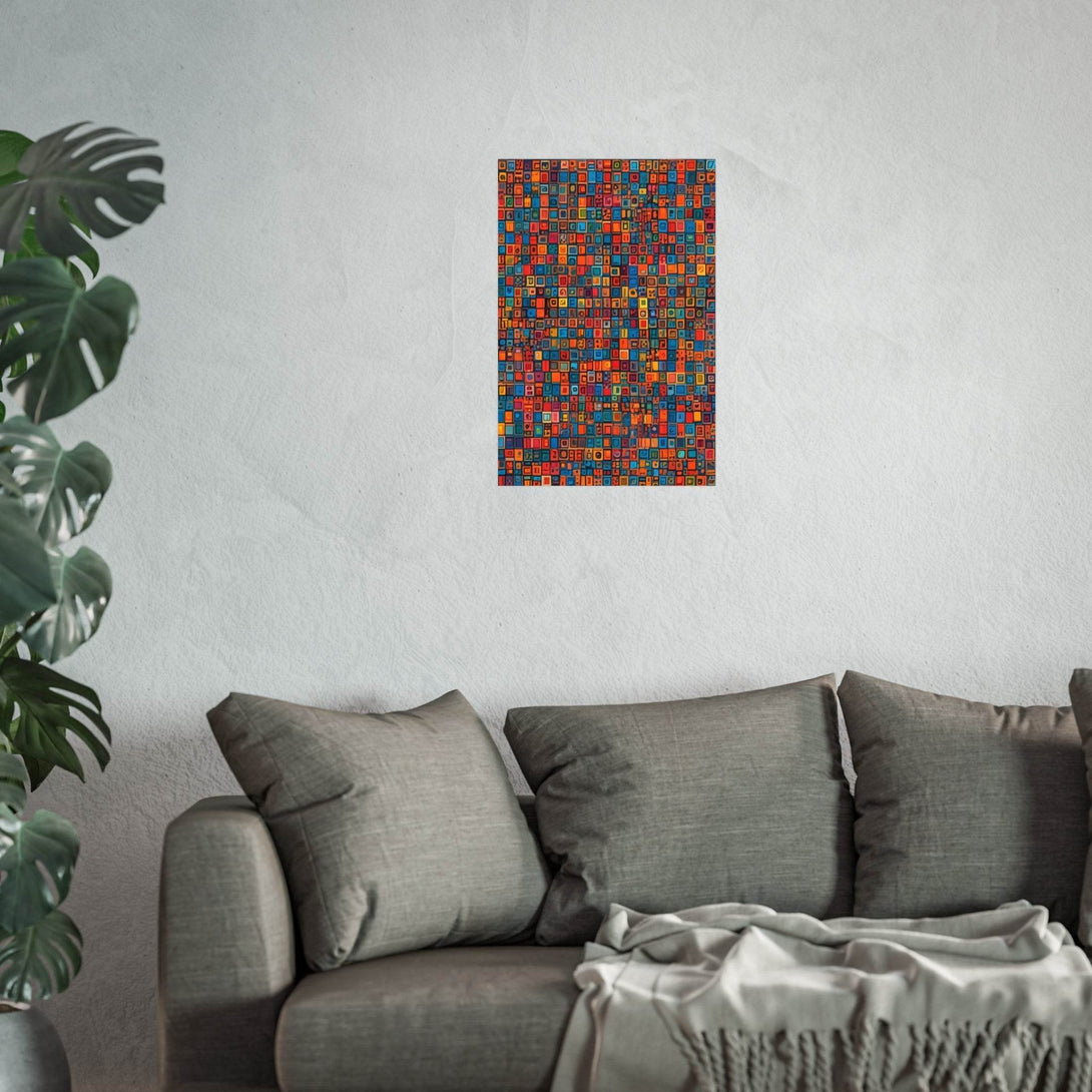 PsEyeCode #1b - Digital Mosaic on Vertical (2:3) Fine Art Poster - Highdellic