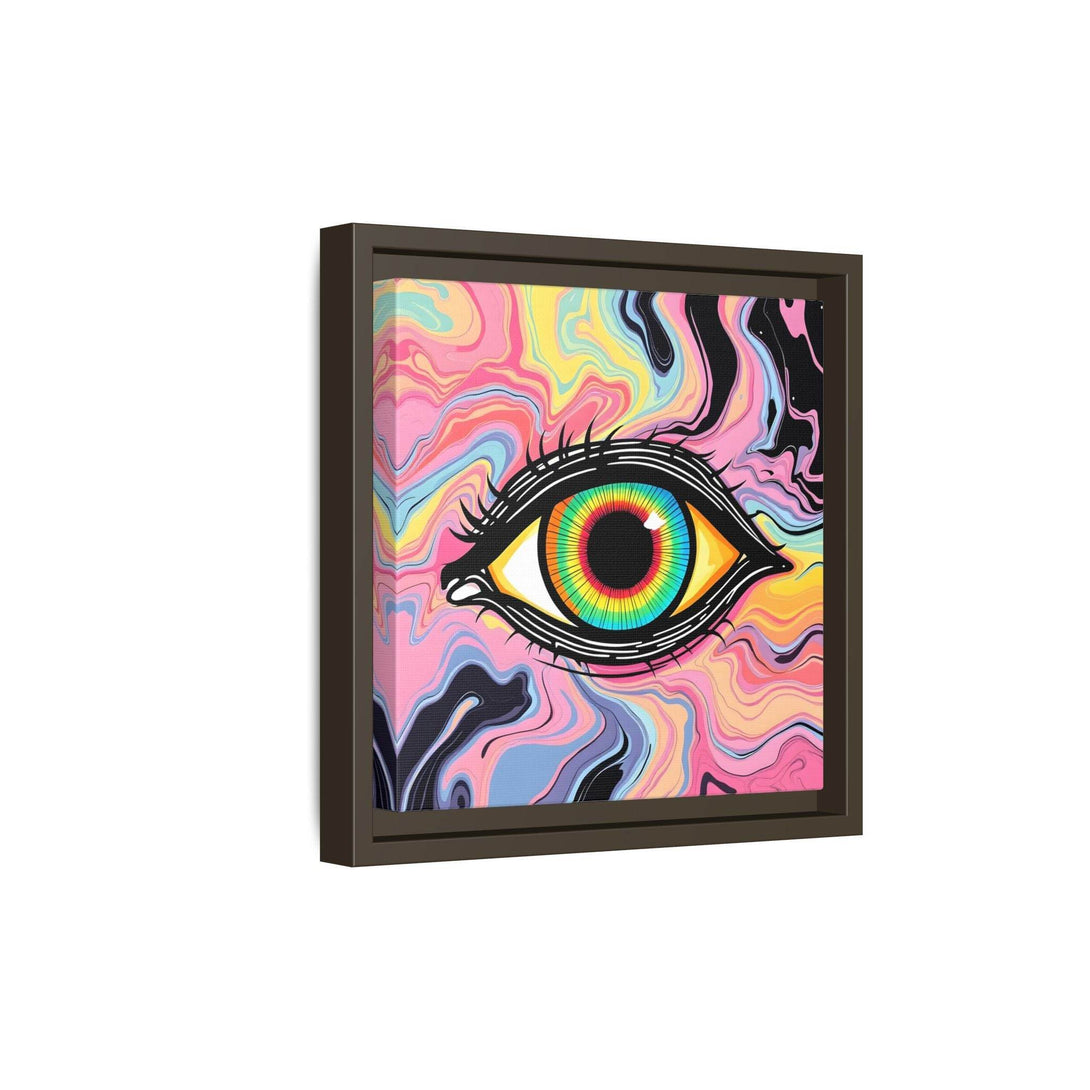PsEyeFlow #33 – The Watcher’s Descent on Framed Matte Canvas (multi colour) - Highdellic