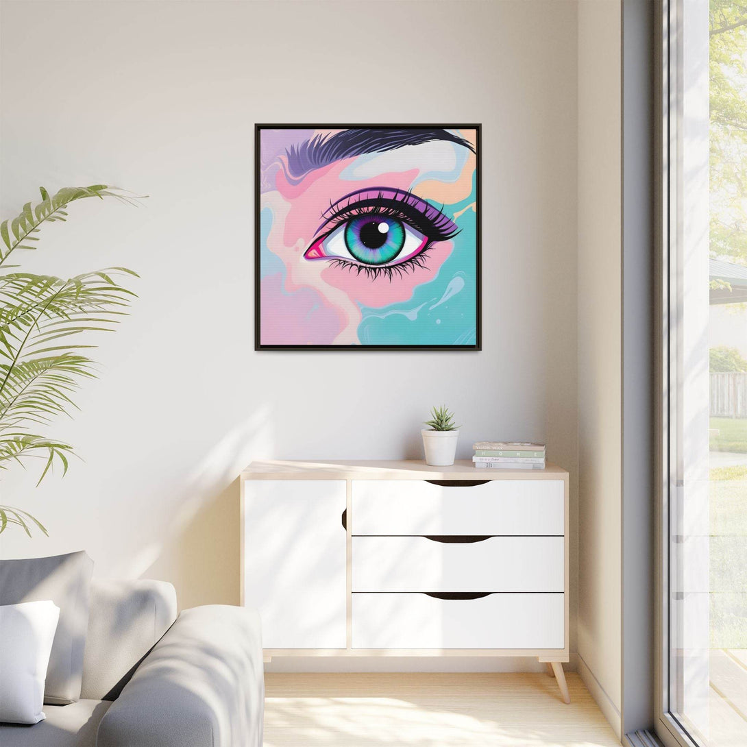 PsEyeFlow #2 – Lucid Gaze. ( Colorful Framed Matte Canvas Decor ) - Highdellic