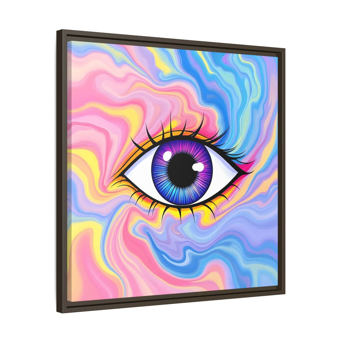 PsEyeFlow #28 - Cosmic Mirage on Framed Matte Canvas (Multi-color) - Highdellic