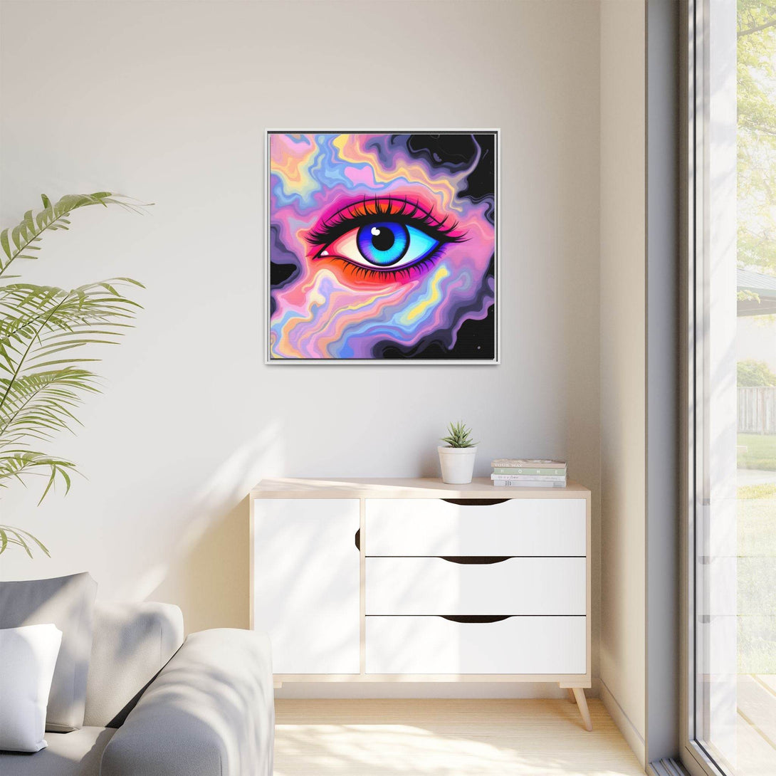 PsEyeFlow #23 - Nebula Gaze ( Colorful Framed Matte Canvas Decor ) - Highdellic