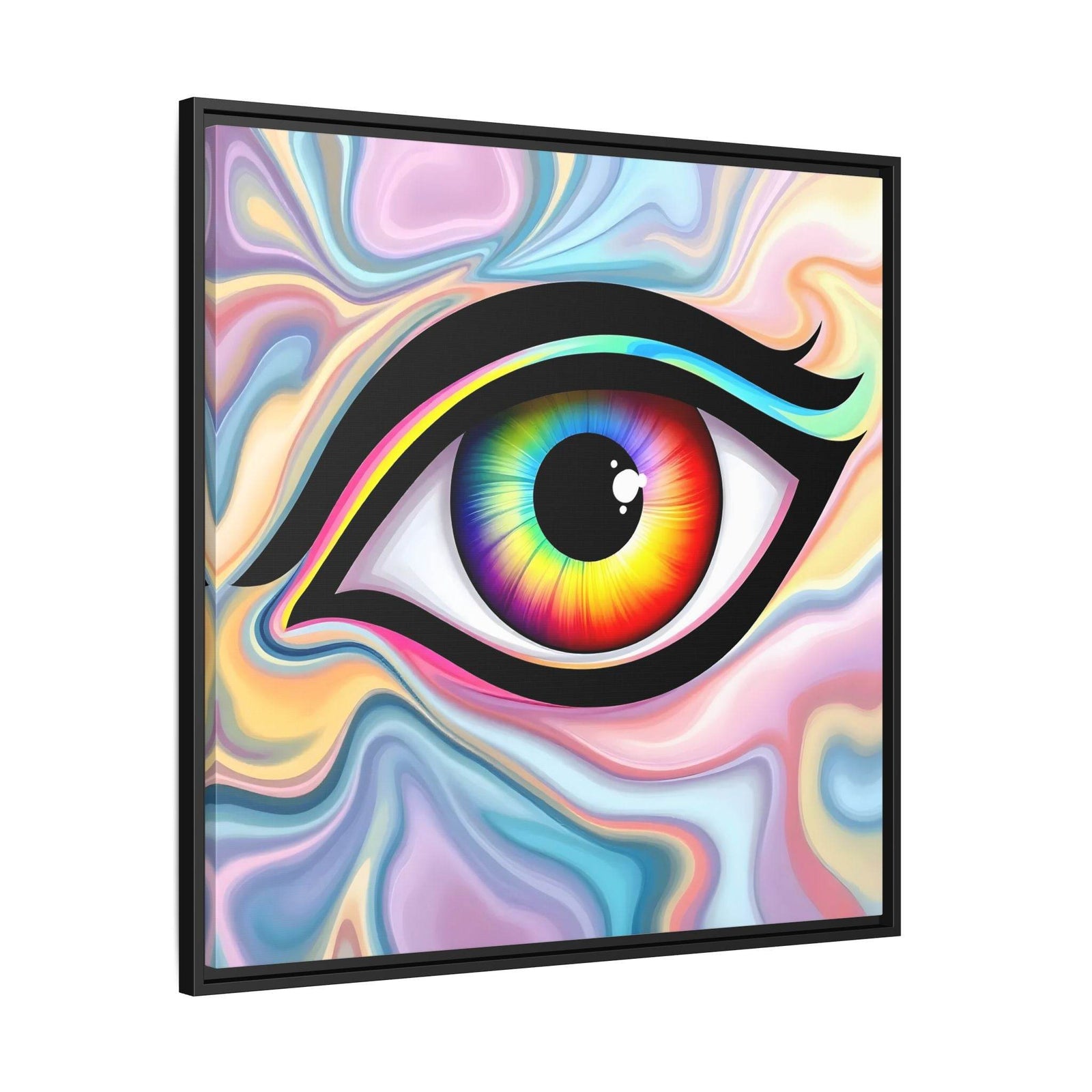 PsEyeFlow #24 - Prism Reflection (Square Matte Canvas, Framed (Multi-color)) - Highdellic