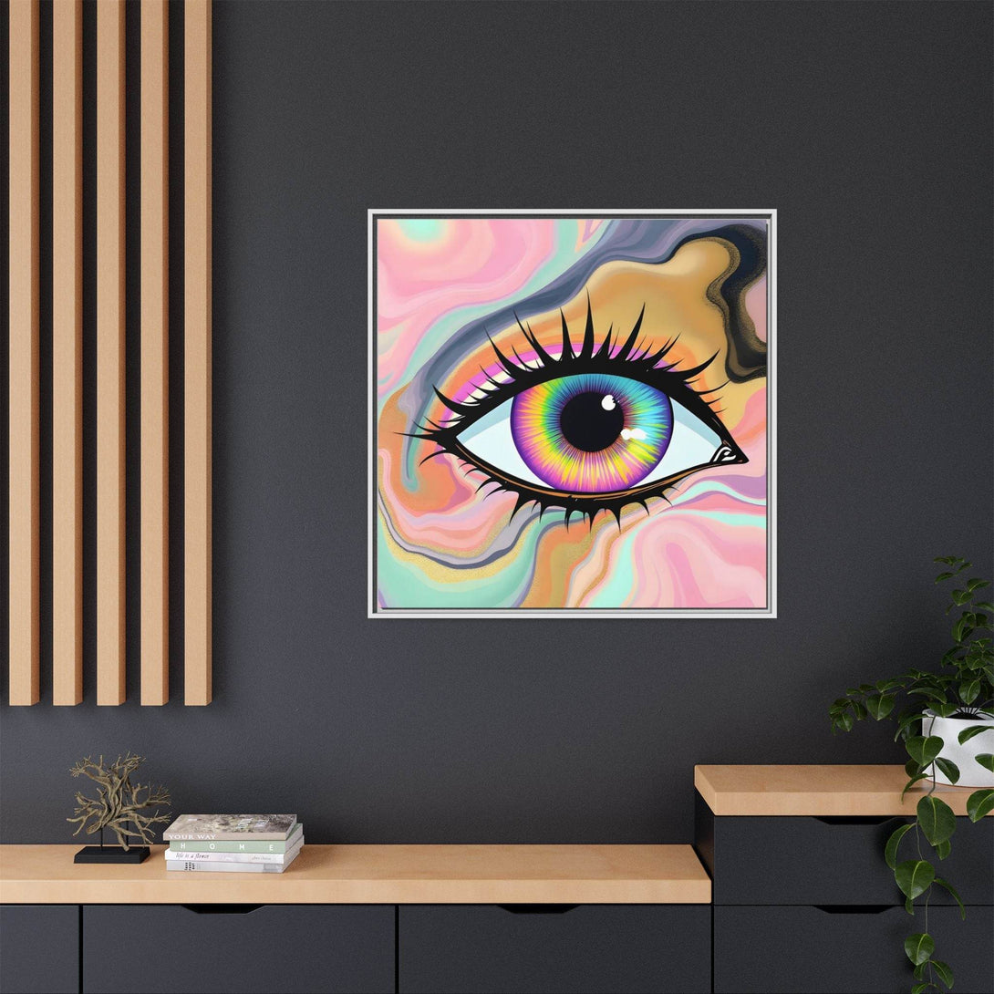 PsEyeFlow #7 - Cosmic Gaze. ( Colorful Framed Matte Canvas Decor ) - Highdellic