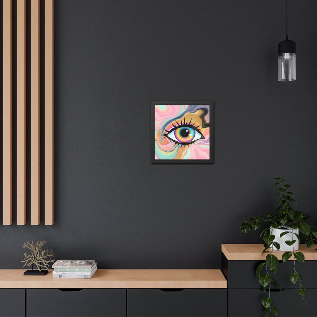PsEyeFlow #7 - Cosmic Gaze. ( wood Framed semi-gloss coated paper ) - Highdellic