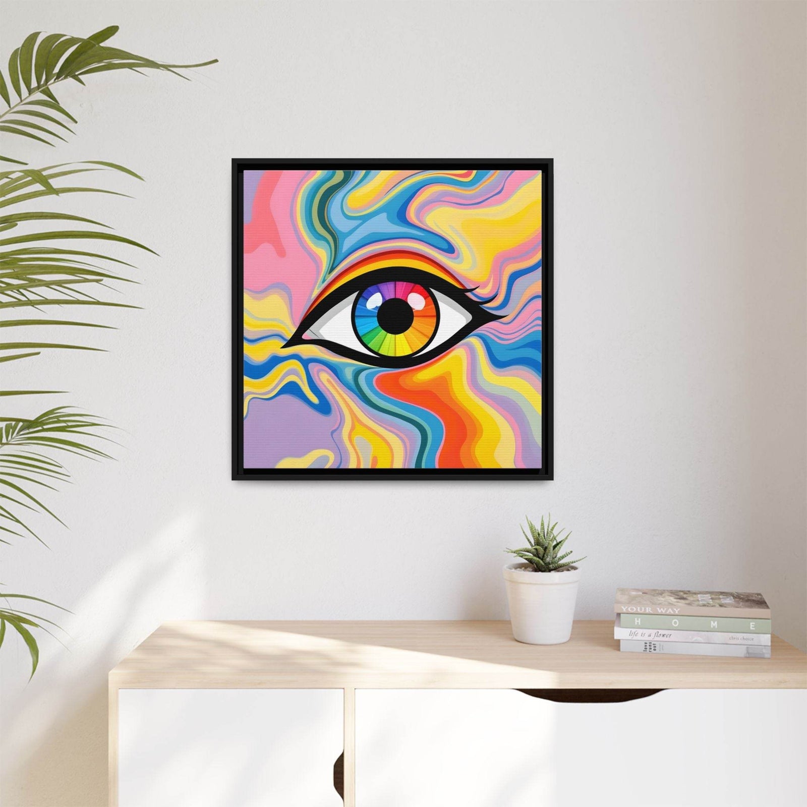PsEyeFlow #27 - Spectrum Drift. (Matte Canvas, Framed (Multi-color)) - Highdellic