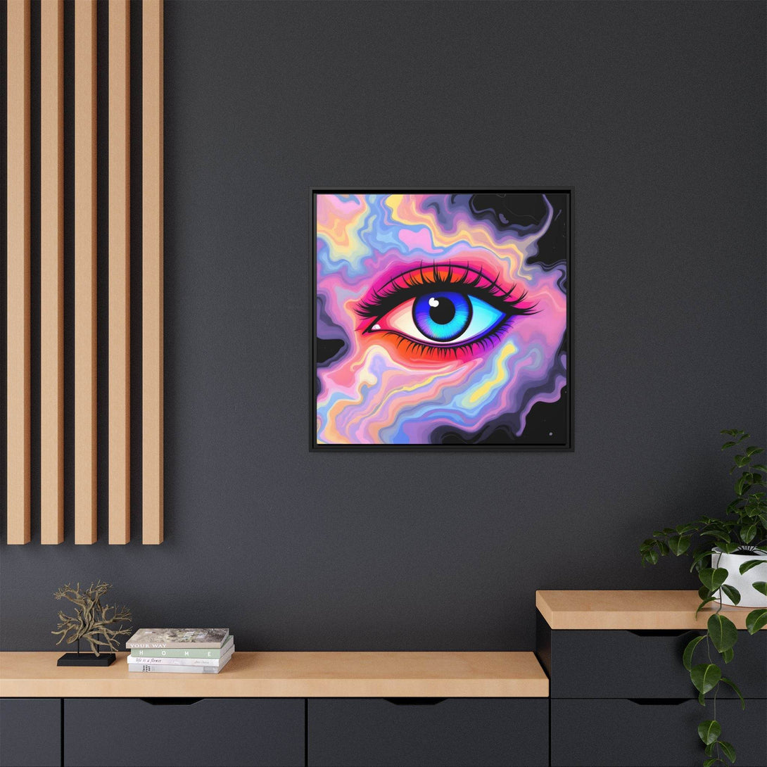 PsEyeFlow #23 - Nebula Gaze ( Colorful Framed Matte Canvas Decor ) - Highdellic