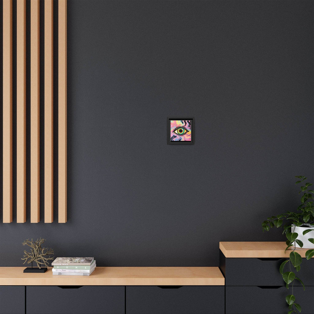 PsEyeFlow #33 – The Watcher’s Descent on Framed Matte Canvas (multi colour) - Highdellic
