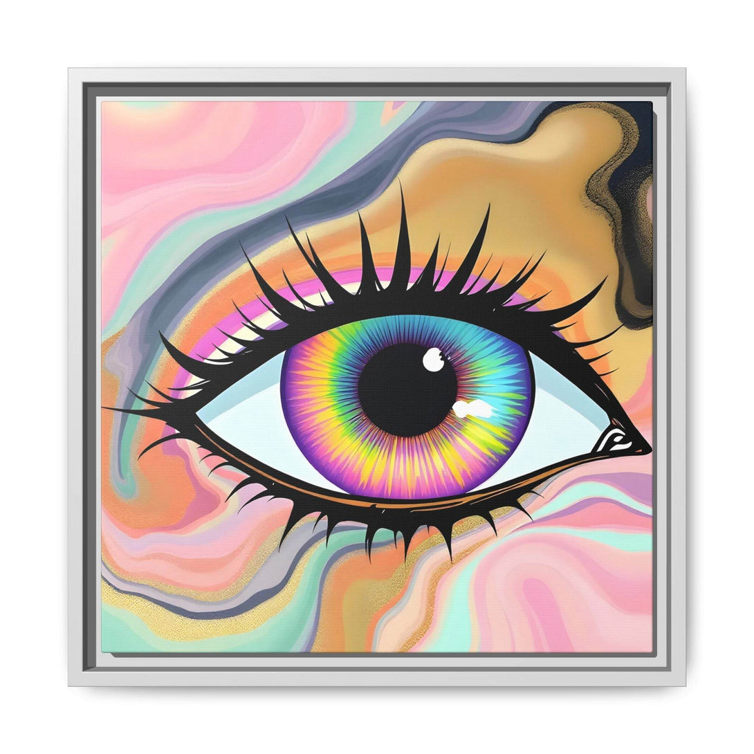 PsEyeFlow #7 - Cosmic Gaze. ( Colorful Framed Matte Canvas Decor ) - Highdellic