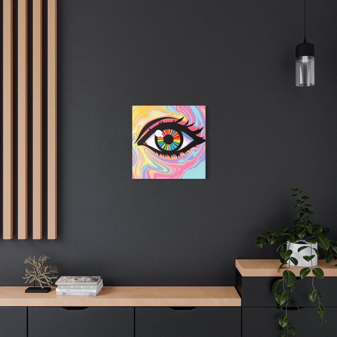 PsEyeFlow #12 - Prismatic Glimpse. (Satin Canvas, Stretched) - Highdellic