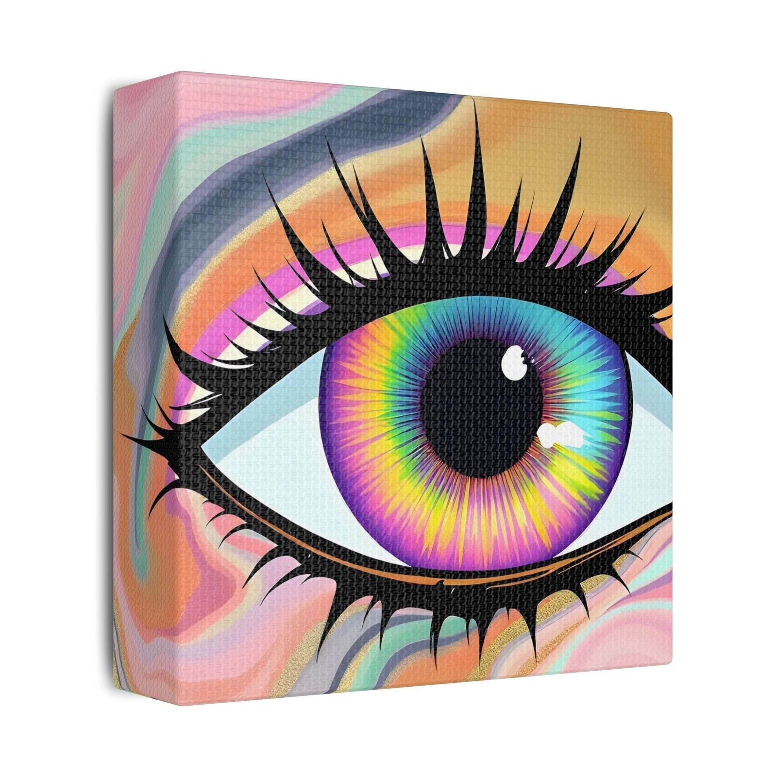 PsEyeFlow #7 - Cosmic Gaze. (Satin Canvas, Stretched) - Highdellic