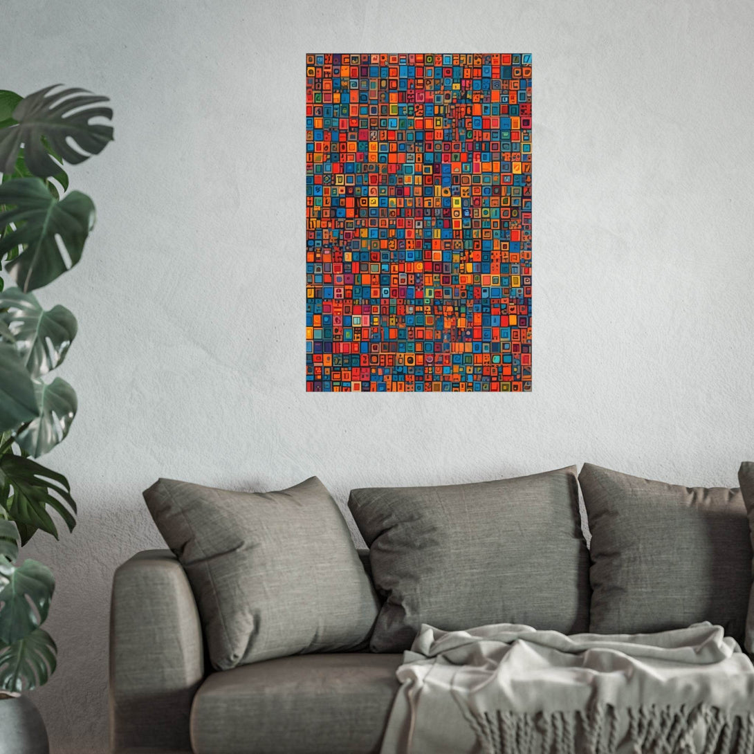 PsEyeCode #1b - Digital Mosaic on Vertical (2:3) Fine Art Poster - Highdellic
