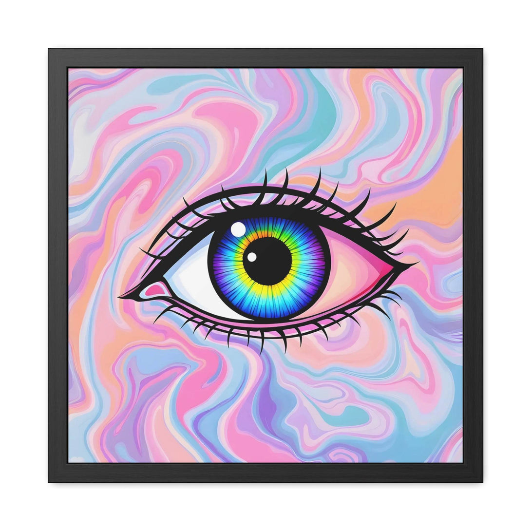 PsEyeFlow #3 – Vivid Mirage. ( wood Framed semi-gloss coated paper ) - Highdellic