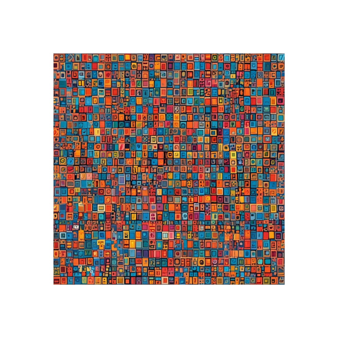 PsEyeCode #1 - Digital Mosaic on Square Fine Art Poster - Highdellic