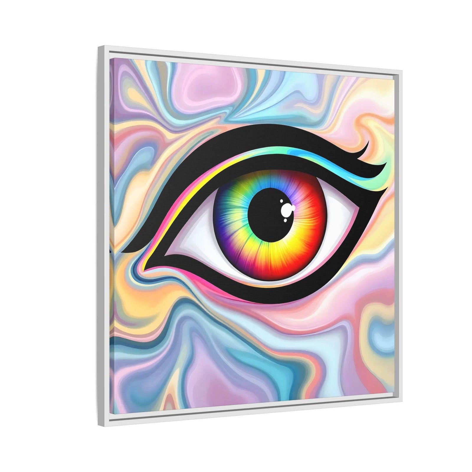 PsEyeFlow #24 - Prism Reflection (Square Matte Canvas, Framed (Multi-color)) - Highdellic