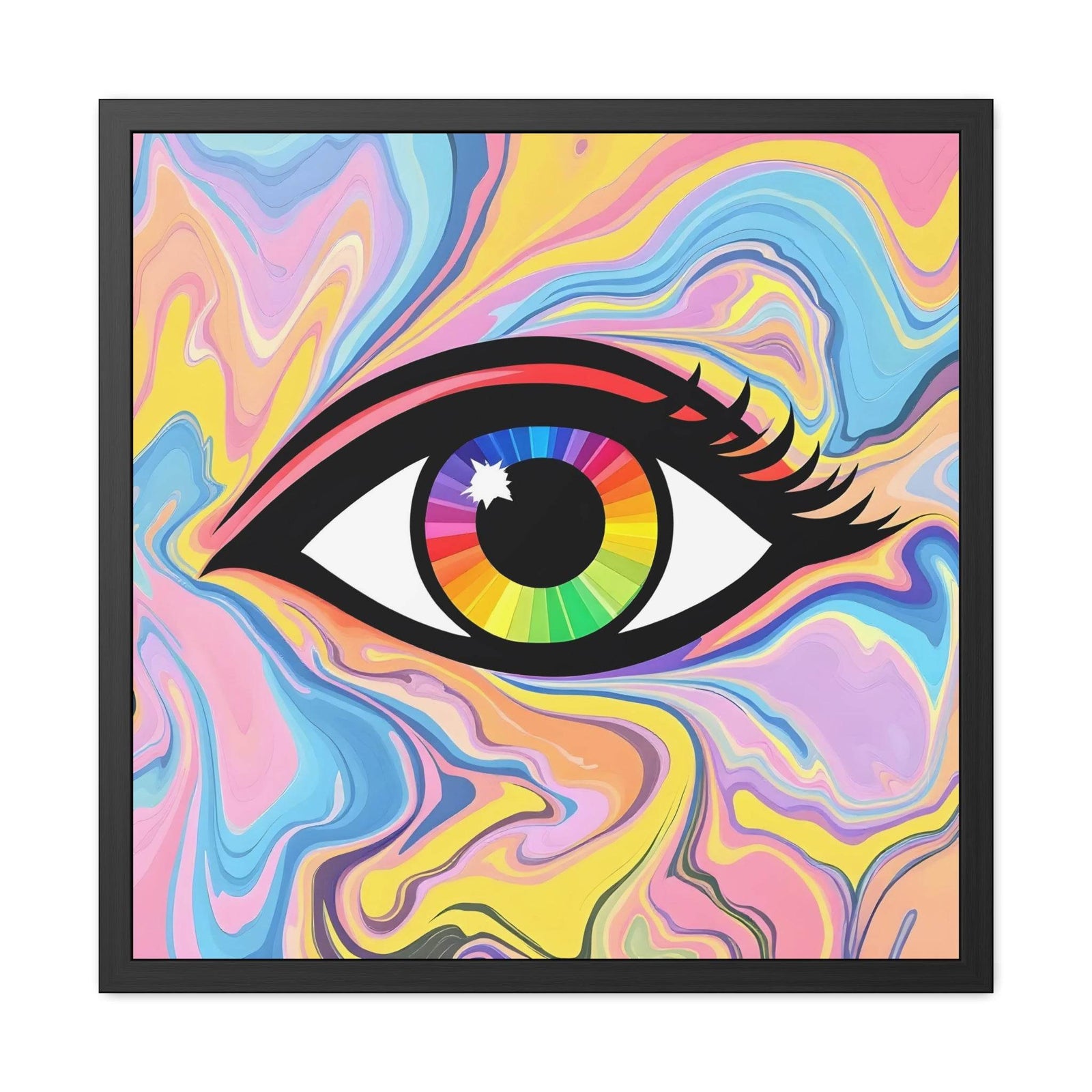 PsEyeFlow #16 - Spectrum Pulse. ( wood Framed semi-gloss coated paper ) - Highdellic
