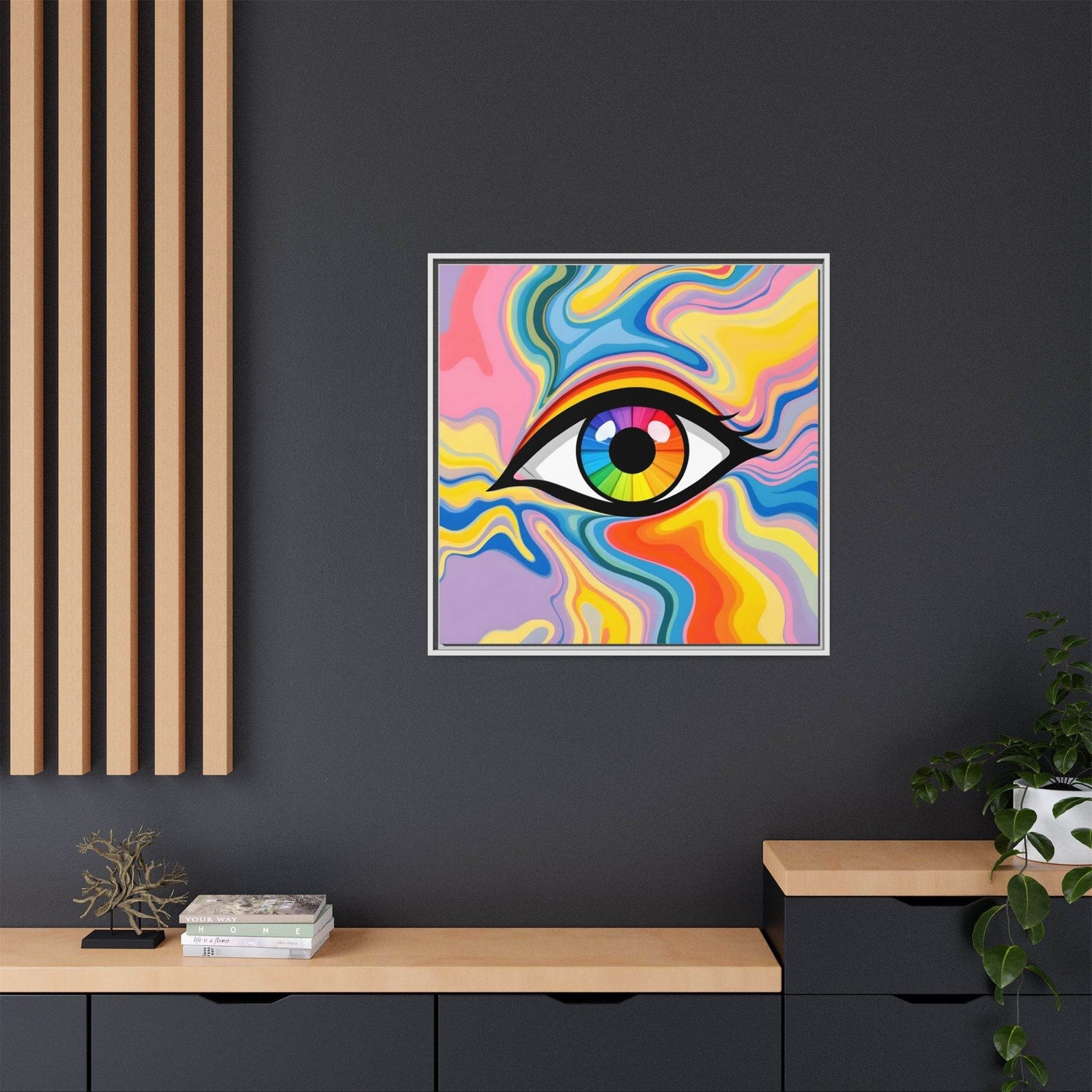 PsEyeFlow #27 - Spectrum Drift. (Matte Canvas, Framed (Multi-color)) - Highdellic