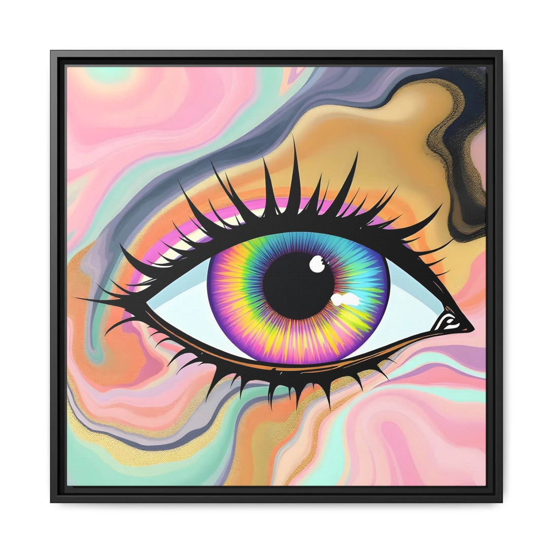 PsEyeFlow #7 - Cosmic Gaze. ( Colorful Framed Matte Canvas Decor ) - Highdellic