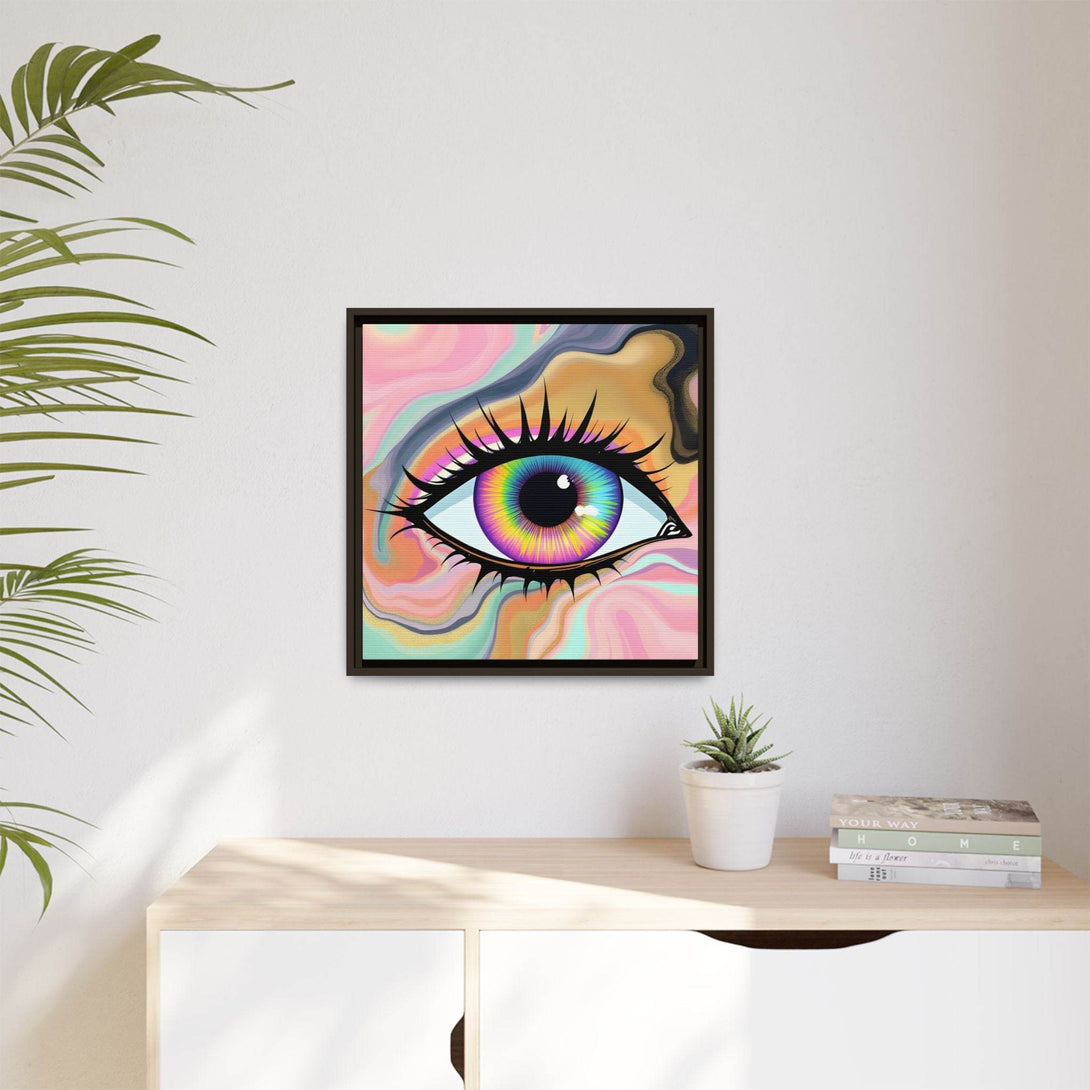 PsEyeFlow #7 - Cosmic Gaze. ( Colorful Framed Matte Canvas Decor ) - Highdellic